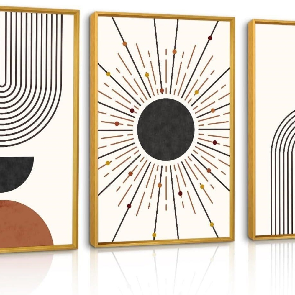 Abstract Geometric Wall Art Set - Picture 2 of 3